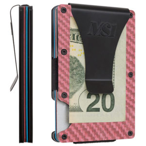 MS1 Pink Carbon Fiber Wallet, Card Holder and Money Clip