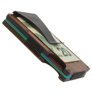 MS1 Minimalist RFID Blocking Front Pocket Wallet With Detachable Money Clip (Wood, Walnut)